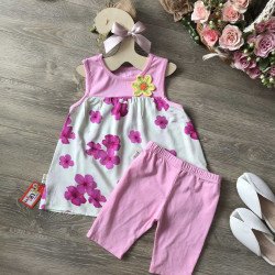 Áo hoa lanh sát nách bé gái- A56135-4